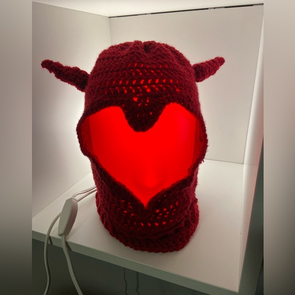 Accessories - Crochet heart shaped devil balaclava